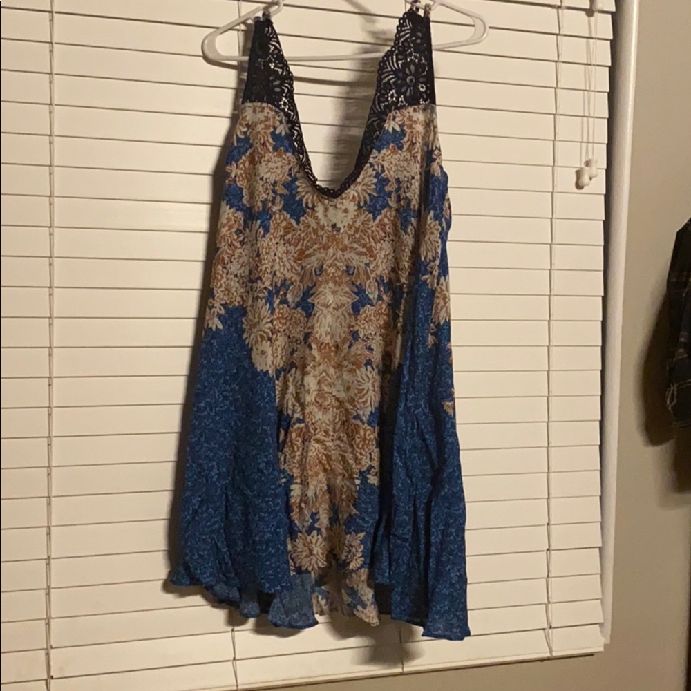 FREE PEOPLE BOHO FLOWY SLIP SUN TANK DRESS A3C